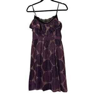 Lil for Anthropologie Cone What May Silk Floral Babydoll Dress sz 8
